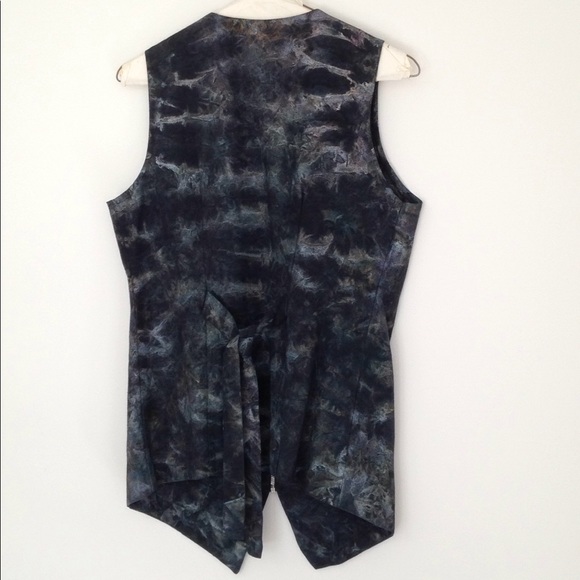 6 Tie Dye Hand Painted Vest Long Zipper Pockets - Picture 3 of 4